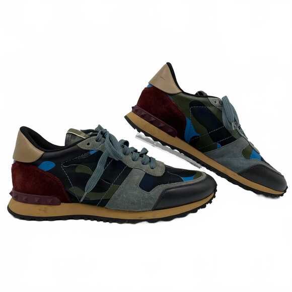 Valentino Garavani Green Red Camouflage Rockrunner Sneakers43EU Men’s